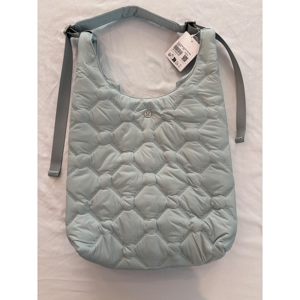 Lululemon Quilty Pleasures Shoulder Bag 14L Silver Blue Quilted LW9EXQS